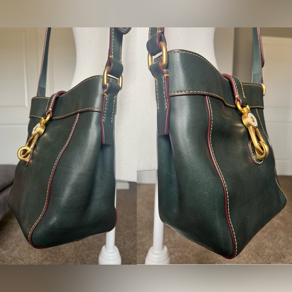 Dooney & Bourke Crossbody Florentine Leather Sadie Feed Purse Bag RARE Ivy Green - Picture 8 of 16
